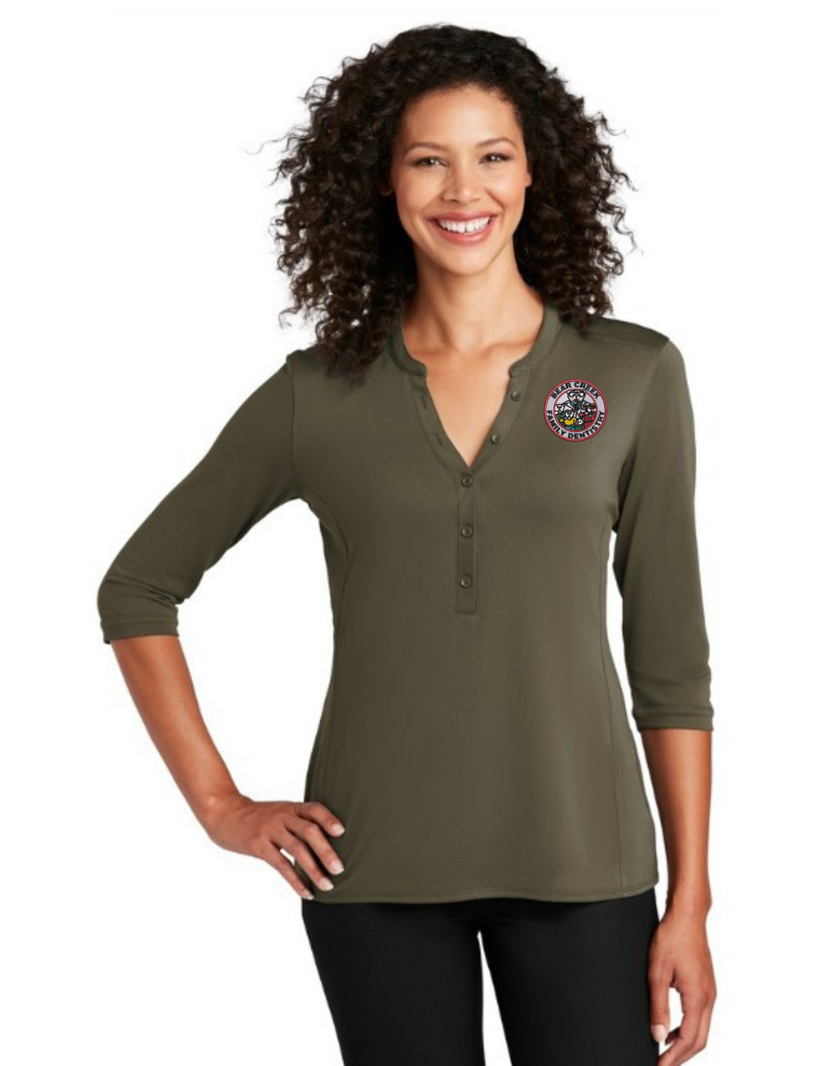 BCFD_LK750 Port Authority ® Women's UV Choice Pique Henley