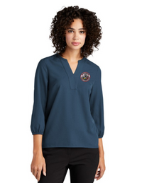 BCFD_MM2011 Mercer+Mettle® Women's Stretch Crepe 3/4-Sleeve Blouse