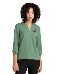 BCFD_MM2011 Mercer+Mettle® Women's Stretch Crepe 3/4-Sleeve Blouse