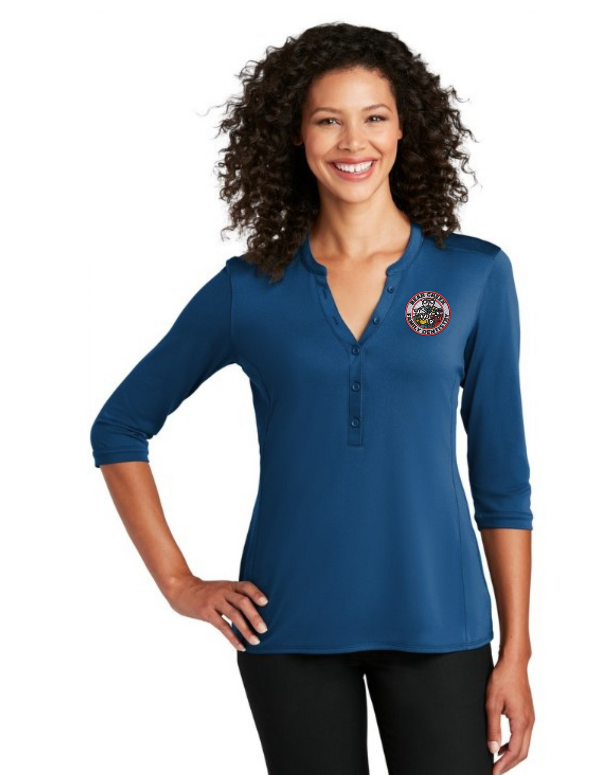 BCFD_LK750 Port Authority ® Women's UV Choice Pique Henley