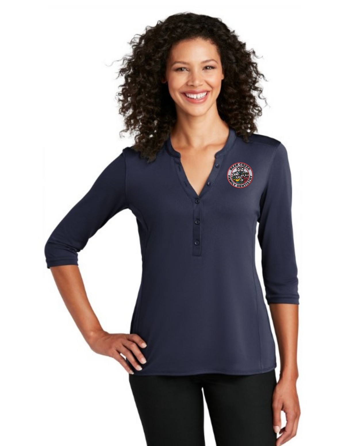 BCFD_LK750 Port Authority ® Women's UV Choice Pique Henley